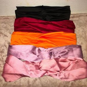 NWOT Satin Headbands set of 5